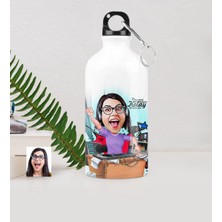 BK Gift Kişiye Özel Bayan Radyocu Karikatürlü Metal Suluk (500 Ml.) 1