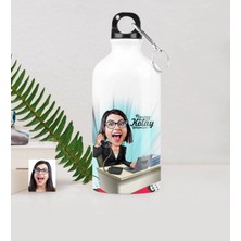 BK Gift Kişiye Özel Bayan Ceo Karikatürlü Metal Suluk (500 Ml.) 1