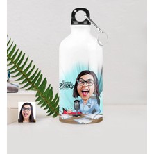 BK Gift Kişiye Özel Bayan Sunucu Spiker Karikatürlü Metal Suluk (500 Ml.) 1