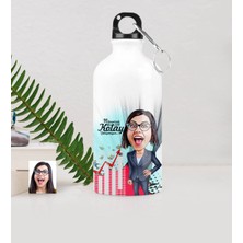 BK Gift Kişiye Özel Bayan Ceo Karikatürlü Metal Suluk (500 Ml.) 2