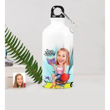 BK Gift Kişiye Özel Bayan Öğrenci Karikatürlü Metal Suluk (500 Ml.) 1