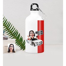 BK Gift Kişiye Özel Bayan Patron Karikatürlü Metal Suluk (500 Ml.) 2