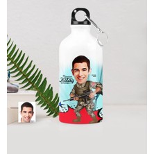BK Gift Kişiye Özel Asker Karikatürlü Metal Suluk (500 Ml.) 1