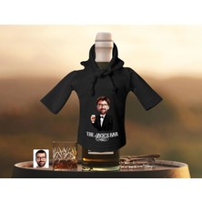 Bk Gift Kişiye Özel Karikatürlü Mini Siyah Içki Şişesi Tişörtü , Ev Bar Dekoru, Viski, Şarap, Votka, Rakı Şişesi Tişörtü, Ev Barı-2