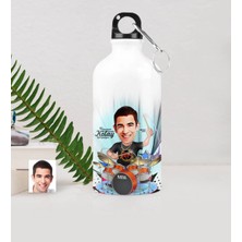 BK Gift Kişiye Özel Bay Baterist Karikatürlü Metal Suluk (500 Ml.) 1