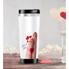 BK Gift Kişiye Özel Sevgililer Günü Temalı Çelik Termos Bardak - 86