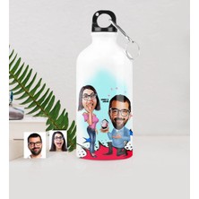 BK Gift Kişiye Özel Evlilik Teklifi Karikatürlü Metal Suluk (500 Ml.) - 1