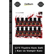 Carlburn 12’li Tiyatro Kanı Seti | Kan ve Vampir Kanı Parti Aksesuarı Görsel Efekt Korku Teması