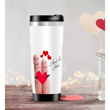 BK Gift Kişiye Özel Sevgililer Günü Temalı Çelik Termos Bardak - 87