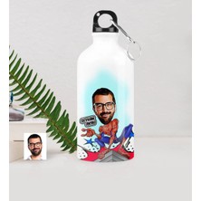BK Gift Kişiye Özel Örümcek Adam Karikatürlü Metal Suluk (500 Ml.)