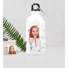 BK Gift Kişiye Özel Bayan Model Karikatürlü Metal Suluk (500 Ml.) - 2