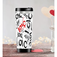 BK Gift Kişiye Özel Sevgililer Günü Temalı Çelik Termos Bardak - 76