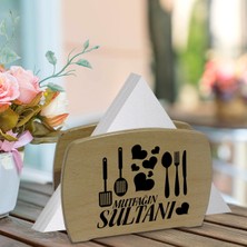 Bk Gift Mutfağın Sultanı Tasarımlı Lüks Ahşap Peçetelik-1