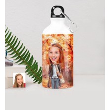 BK Gift Kişiye Özel Bayan Sonbahar Temalı Karikatürlü Metal Suluk (500 Ml.) - 2