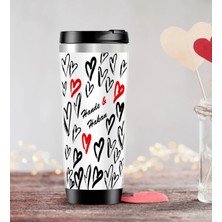 BK Gift Kişiye Özel Sevgililer Günü Temalı Çelik Termos Bardak - 70