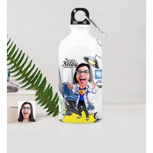 BK Gift Kişiye Özel Bayan Diş Hekimi Karikatürlü Metal Suluk (500 Ml.) 1