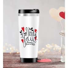 BK Gift Kişiye Özel Sevgililer Günü Temalı Çelik Termos Bardak - 82