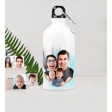 BK Gift Kişiye Özel Aile Karikatürlü Metal Suluk (500 Ml.) 4