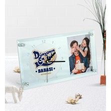 BK Gift Kişiye Özel Fotoğraflı Dünyanın En Iyi Babası Masaüstü Cam Saat-2