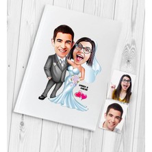 BK Gift Kişiye Özel Evleniyoruz Karikatür Düğün Anı Defteri - 5