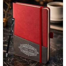 Bk Gift Kişiye Özel Kırmızı Termo Deri Defter ve Touchpen Kalem Seti -11,  Kurumsal ve Özel Hediye, Yeni Iş Hediyesi