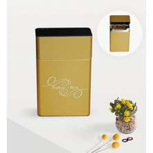 BK Gift Kişiye Özel Isimli Gold Metal Sigara Tabakası - 3