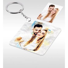 BK Gift Kişiye Özel Suluboya Fotoğraf Baskılı Anahtarlık