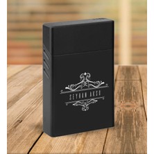 BK Gift Kişiye Özel Siyah Slim Boy Metal Sigara Kutusu-8