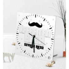 BK Gift Kişiye Özel Kahraman Baba Masaüstü Kare Cam Saat-3