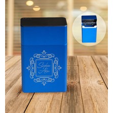 BK Gift Kişiye Özel Isimli Mavi Metal Sigara Tabakası - 1