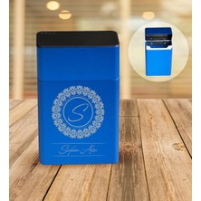 BK Gift Kişiye Özel Isimli Mavi Metal Sigara Tabakası - 2