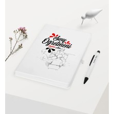 BK Gift Kişiye Özel Sınıf Öğretmeni Temalı Beyaz Defter Kalem Hediye Seti - 1