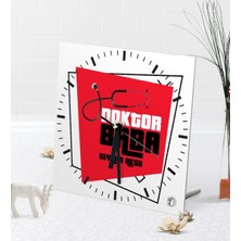 BK Gift Kişiye Özel Doktor Baba Masaüstü Kare Cam Saat-1