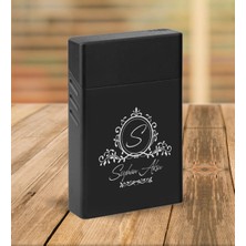 BK Gift Kişiye Özel Siyah Slim Boy Metal Sigara Kutusu-11