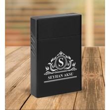 BK Gift Kişiye Özel Siyah Slim Boy Metal Sigara Kutusu-12
