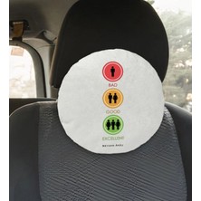 BK Gift Kişiye Özel Isimli Bad Good Excellent Tasarımlı Yuvarlak Araç Koltuk Yastığı-1