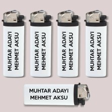 BK Gift Muhtar Adaylarına Özel Promosyon Beyaz I-Lighter Taşlı Siboplu Çakmak, Seçim Promosyon Ürünleri (50 Adet)