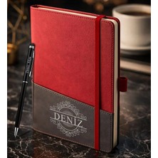 Bk Gift Kişiye Özel Kırmızı Termo Deri Defter ve Touchpen Kalem Seti -12,  Kurumsal ve Özel Hediye, Yeni Iş Hediyesi