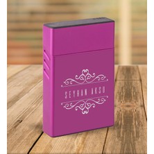BK Gift Kişiye Özel Mor Slim Boy Metal Sigara Kutusu-9