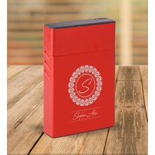 BK Gift Kişiye Özel Kırmızı Slim Boy Metal Sigara Kutusu-2