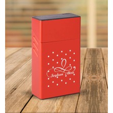BK Gift Kişiye Özel Isimli Kırmızı Touch/slender Boy Metal Sigara Kutusu-4