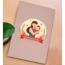 Bk Gift Kişiye Özel Isimli Dtf Anneler Günü Tasarımlı Pembe Sert Kapaklı Defter-1, Anneye Hediye