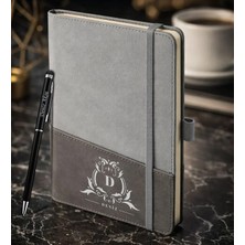 Bk Gift Kişiye Özel Gri Termo Deri Defter ve Touchpen Kalem Seti -8,  Kurumsal ve Özel Hediye, Yeni Iş Hediyesi