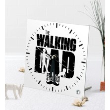 BK Gift Kişiye Özel The Walking Dad Masaüstü Kare Cam Saat-2