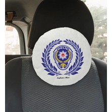 BK Gift Kişiye Özel Isimli Polis Tasarımlı Yuvarlak Araç Koltuk Yastığı-3