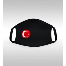 BK Gift Türk Bayraklı Yıkanabilir Siyah Maske-1