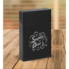 BK Gift Kişiye Özel Siyah Slim Boy Metal Sigara Kutusu-6