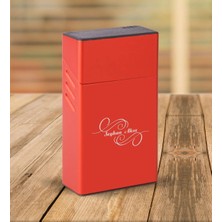 BK Gift Kişiye Özel Isimli Kırmızı Touch/slender Boy Metal Sigara Kutusu-3
