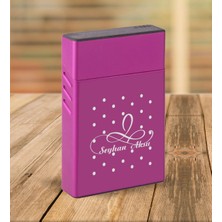 BK Gift Kişiye Özel Mor Slim Boy Metal Sigara Kutusu-4