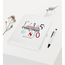 BK Gift Kişiye Özel Matematik Öğretmeni Temalı Beyaz Defter Kalem Hediye Seti - 4